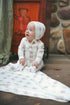 Bondoux Pink Floral Velour Footie & Hat